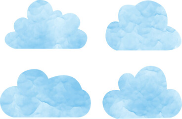 Watercolor Boho Sky Clipart – Earthy Cloud Design Elements