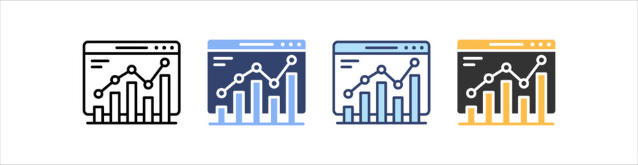 Analytics Icon Set Multiple Style Collection
