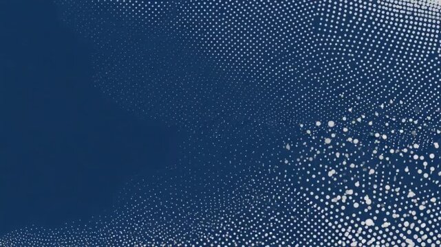 A dark blue background with a pattern of white dots in the corner area