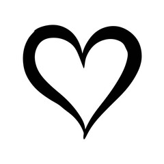 cute heart minimalist doodle element