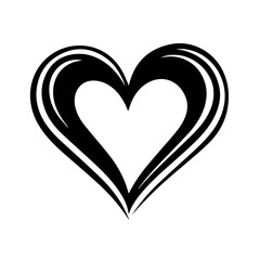 cute heart minimalist doodle element