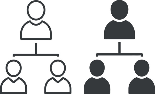 Organizational chart icon set hierarchy team structure