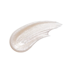 Fototapeta premium A pearlescent white cosmetic cream swatch with subtle shimmer isolated on transparent background