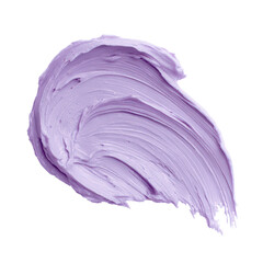 Obraz premium A single smear of creamy lavender colored cosmetic product isolated on transparent background
