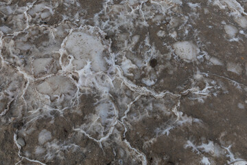 Intricate salt formations create a captivating pattern on the ground in a salt factory in baja california sur, mexico