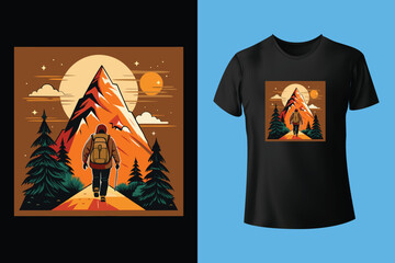 Hiking mountain caligraphy typography design template for t shirts . Hiking calligraphy artworks hand-drawn . Hiking typography t shirt design . Mountain typography t-shirt design . Mountain design