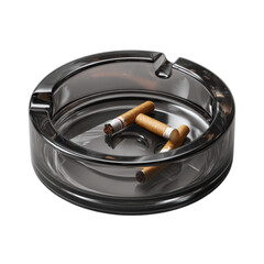 Multi-use ashtray design with sleek finish, isolated on transparent background.