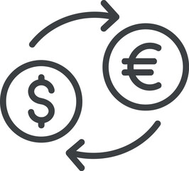 Dollar euro exchange currency conversion icon