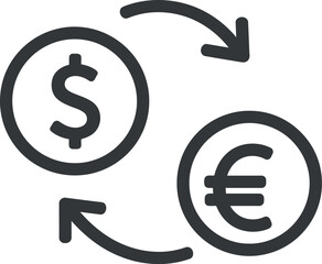 Dollar euro exchange currency conversion icon