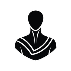 Silhouette logo human neck shoulders with abstract lines vector