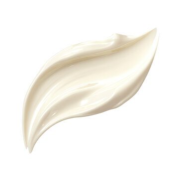 Creamy white swirl texture sample isolated on transparent background