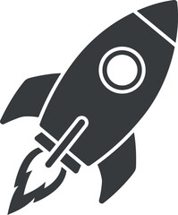 Rocket launching space exploration business growth icon