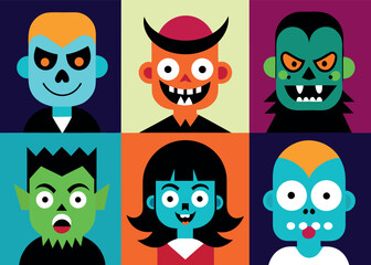 Fototapeta premium Vibrant Collection of Cartoon Hair Illustrations for Design Projects