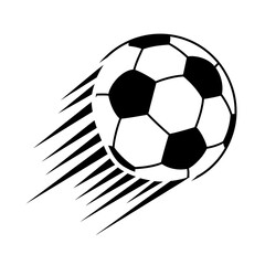 Dynamic Black and White Soccer Ball with Speed Lines Motion Graphic