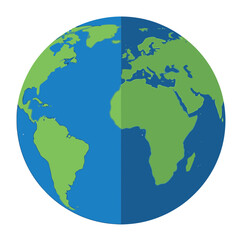 Fototapeta premium Stylized Earth Globe Featuring the Americas Europe and Africa