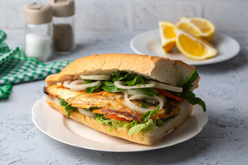 Turkish Fish Bread - Fish sandwich.