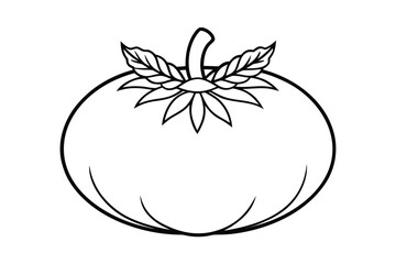 Tomato With Leafy Crown Clean Flat Style