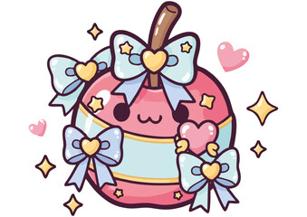 Cute decorative star with pastel colors and charming bows
