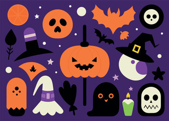 Halloween themed vector graphic design featuring a spooky illustration