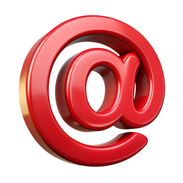 3D At Symbol Icon for Email Communication, Contact Information, Digital Business UI, 