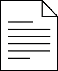 Document icon paper with lines folded corner