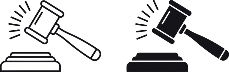 Justice gavel icon legal authority decision symbol