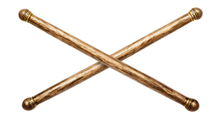 Two crossed wooden drumsticks