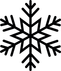 Black snowflake icon winter holiday graphic