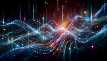 Digital wave graph, Ai generated image