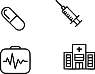 medical icons set