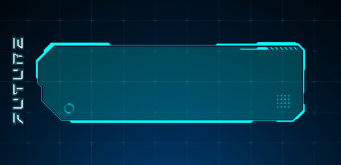 Futuristic interface or technology and blue text box. Vector illustration