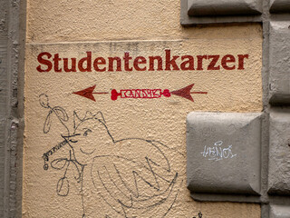 Studentkarzer student prison in Heidelberg old university building detail