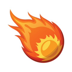 Naklejka premium Vector Illustration of a Fireball Isolated on White Background