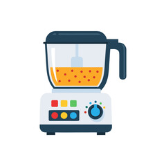 Vector illustration of a kitchen blender appliance. Food processor icon for mixing healthy fruit juice or smoothie.