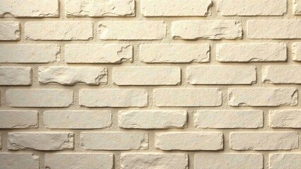 Fototapeta premium Cream-Colored Brick Wall Texture A Detailed Close-Up Showing the Subtle Variations in the Brickwork