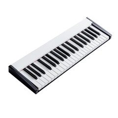 Sleek digital keyboard with black and white keys, perfect for music enthusiasts