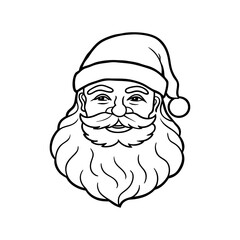 santa vector line art silhouette