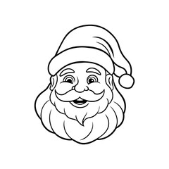 santa vector line art silhouette
