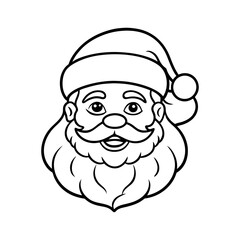 santa vector line art silhouette