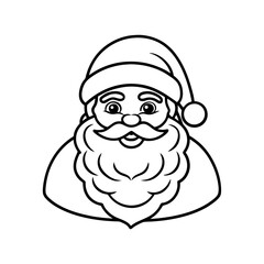 santa vector line art silhouette