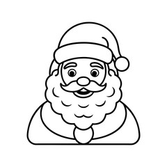 santa vector line art silhouette