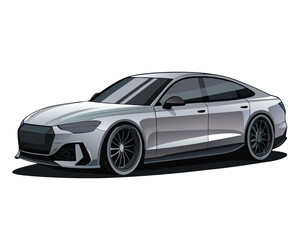 illustration of car on with vector eps