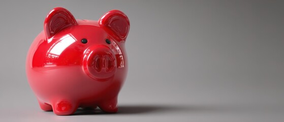 The vibrant red piggy bank representing saving and financial planning