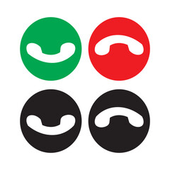 Circular Icon Set Representing Call Actions in Color-Coded Designs