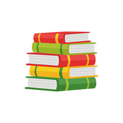Vibrant Stack of Knowledge Colorful Books Vector Illustration for Education, Study, and Literacy. A Clean Graphic Representing Learning and Academic Growth.