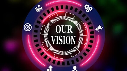 Business, Technology, Internet and network concept. virtual screen of the future and sees the inscription: Our vision - Powered by Adobe
