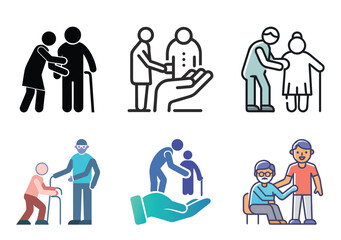 Iconographic representations of caregiving for the elderly and senior citizens
