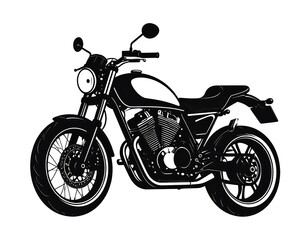 Fototapeta premium Silhouette of a classic motorcycle