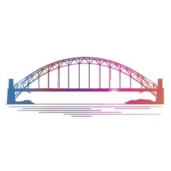 Obraz premium Vibrant graphic of a bridge over water