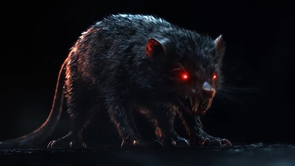 Menacing Rodent with Glowing Eyes